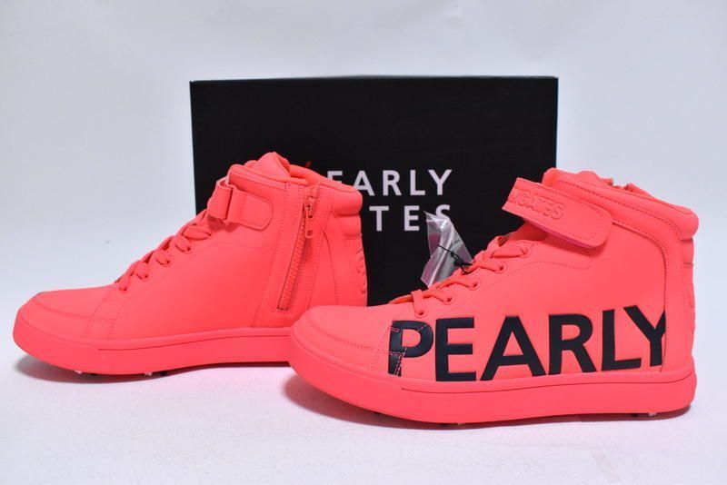 PEARLY GATES ロゴ ミドルカット ゴルフシューズ 23 cm 23.5 24.5 053-0992310 ピンク パーリーゲイツ スパイク