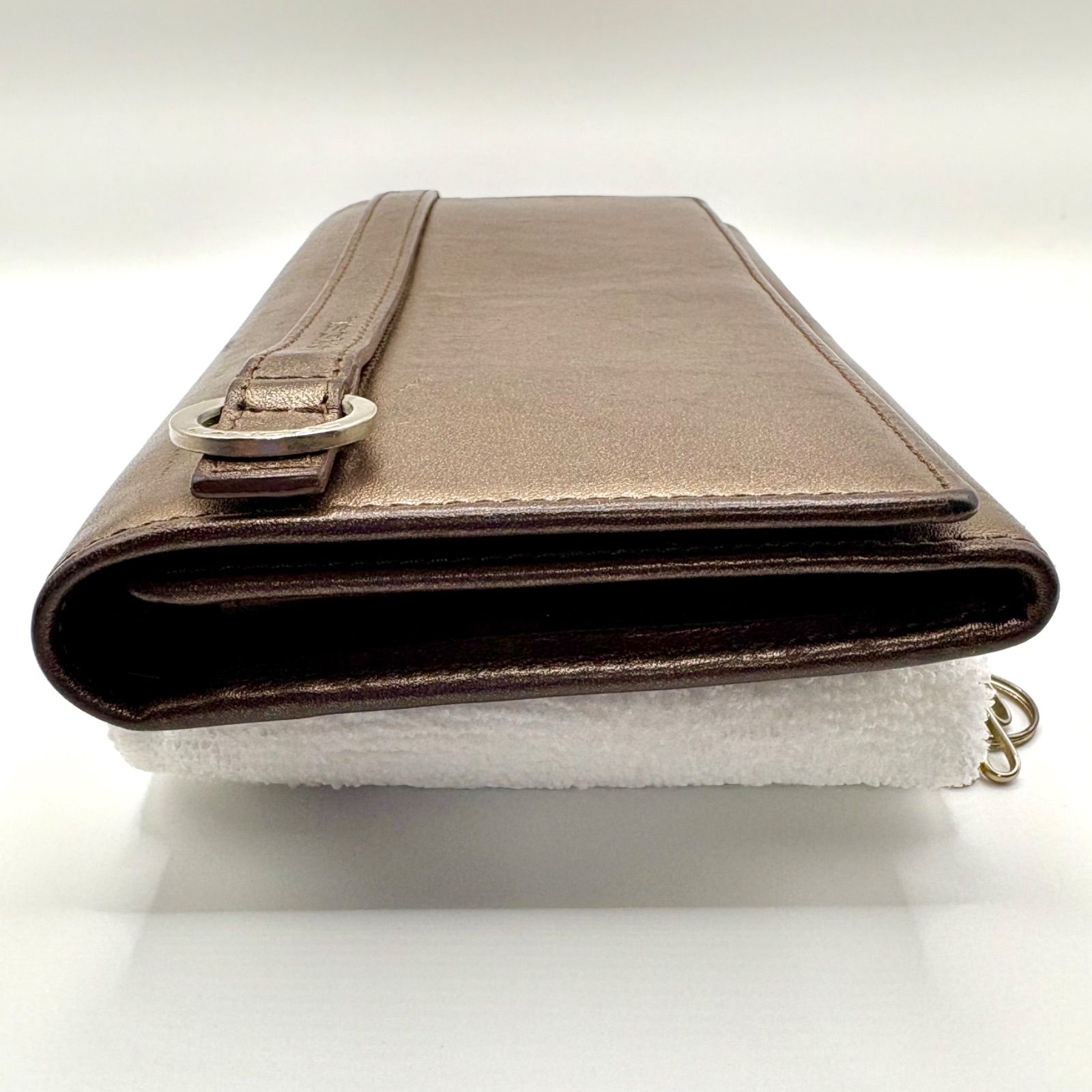 LANCEL 本革 ブラウン ゴールド調 長財布 - メルカリ