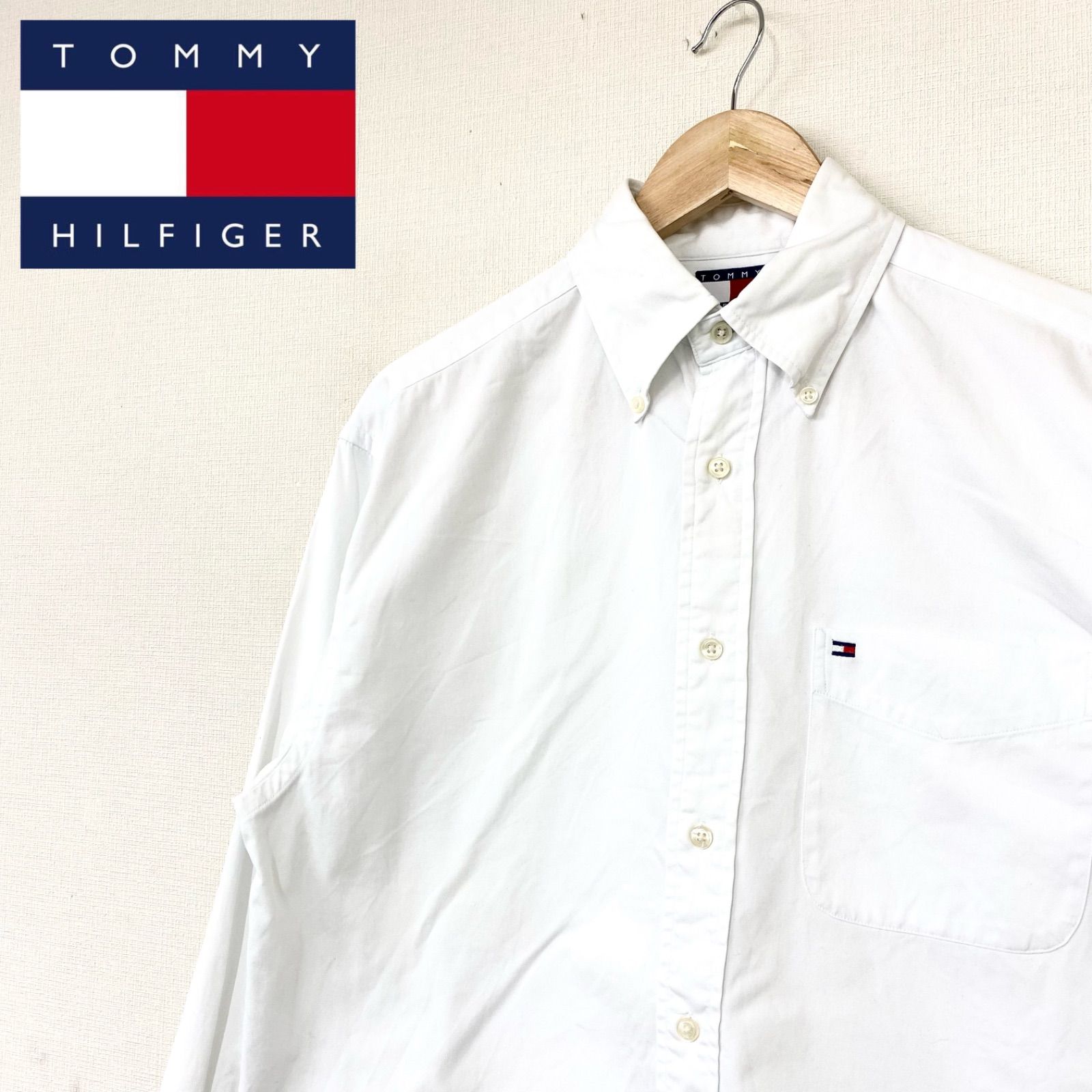 TOMMY HILFIGER ワイシャツ 長袖 白 - キッズ服男の子用(90cm~)