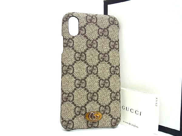 □新品□未使用□ GUCCI グッチ 525053 GG柄 PVC iPhoneX/XS対応