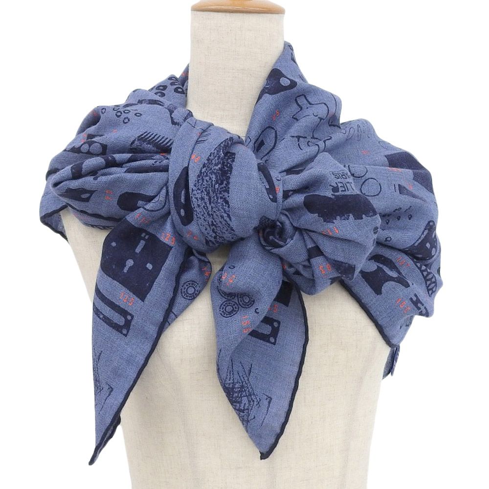 エルメス カレジェアン トライアングル スカーフ ブルー系 カシミア レディース hermes ファッション エルメス カレジェアン トライアングル