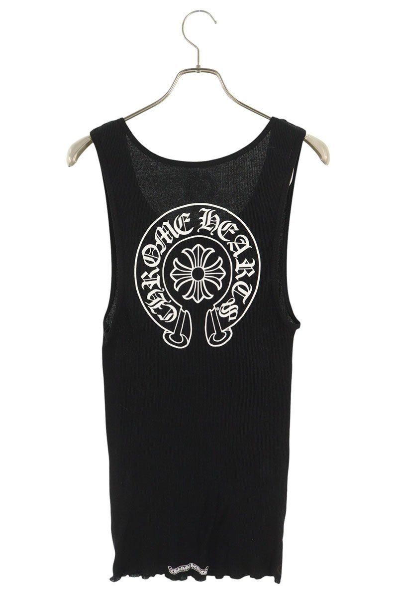 CHROME HEARTS タンクトップ ブラックレディースSサイズメルカリ購入 クロムハーツ RIB TANK バックホースシュープリントタンクトップ
