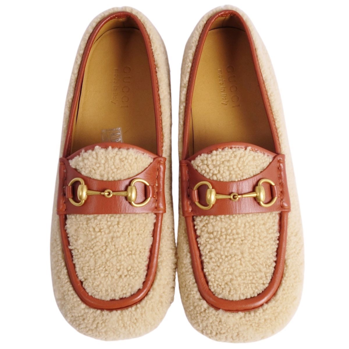 未使用 グッチ GUCCI ローファー モカシン ホースビット ムートン