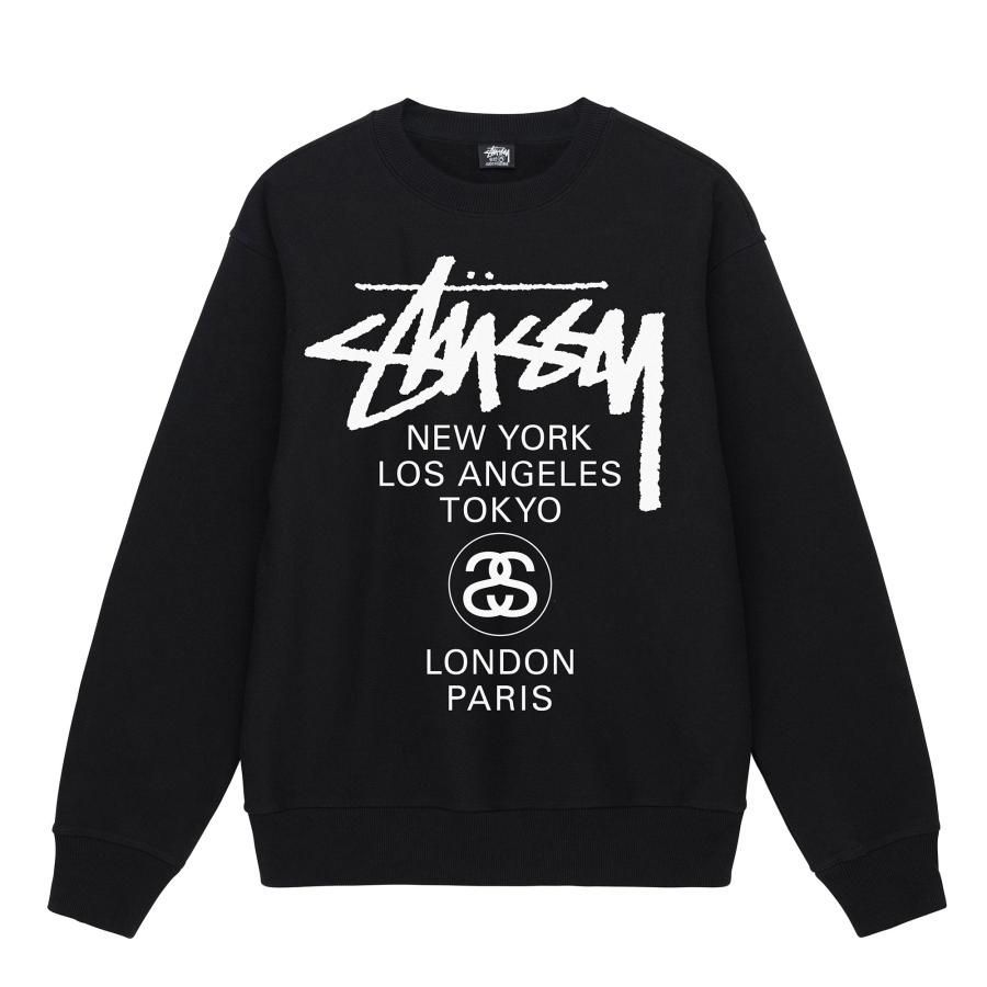 STUSSY ステューシー STUSSY WORLD TOUR CREW ステューシートレーナー 裏起毛 スウェット