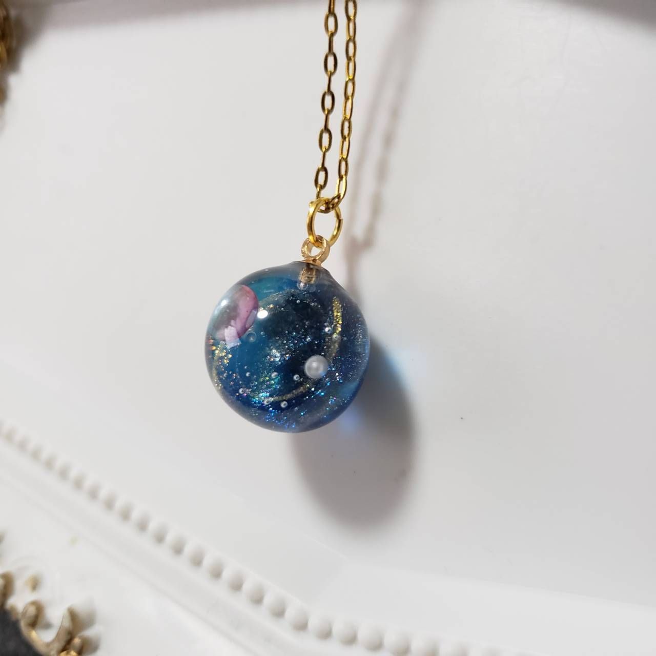 yu'n☆　レジン　ペンダント　ネックレス　ハンドメイド ハンドメイド レジン 宇宙 ペンダント ネックレス - メルカリ