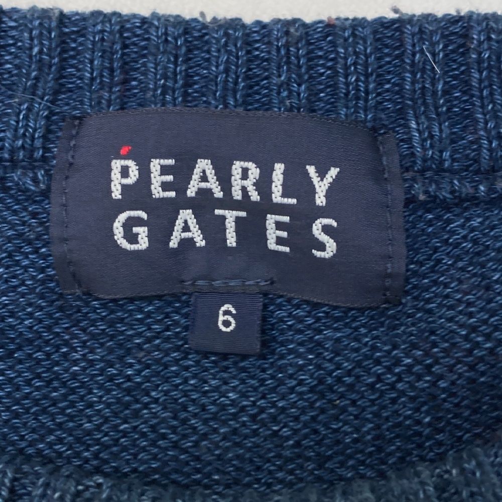 サイズ：6 PEARLY GATES パーリーゲイツ  ニットセーター スポンジボブ柄 ネイビー系 [240101480066] ゴルフウェア メンズ ストスト サイズ：6 PEARLY GATES パーリーゲイツ ニットセーター