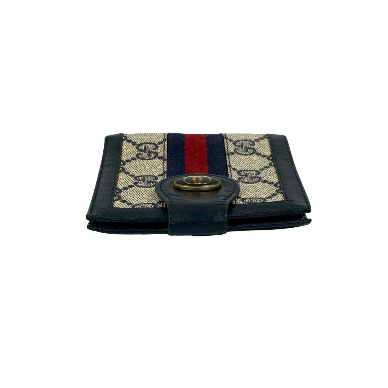 【希少 極美品】GUCCI グッチ シェリーライン 二つ折り財布 ブラック GUCCI - GUCCI 二つ折り財布 グッチシマ シェリーライン レザー
