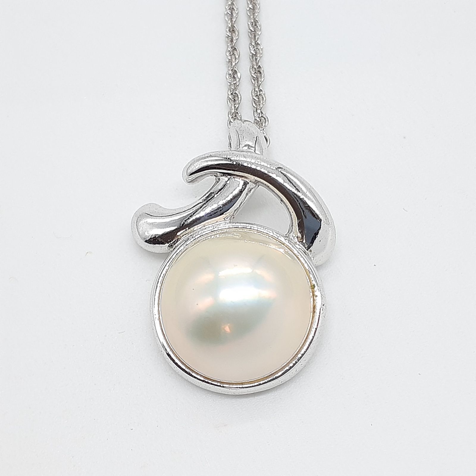TASAKI タサキ ネックレス SILVER 925 マベパール ハーフパール