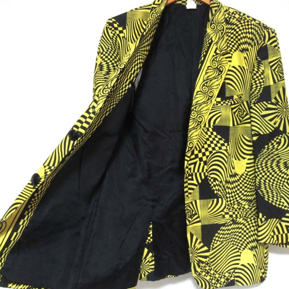 美品 GIANNI VERSACE ヴィンテージ テーラードジャケット シルク混