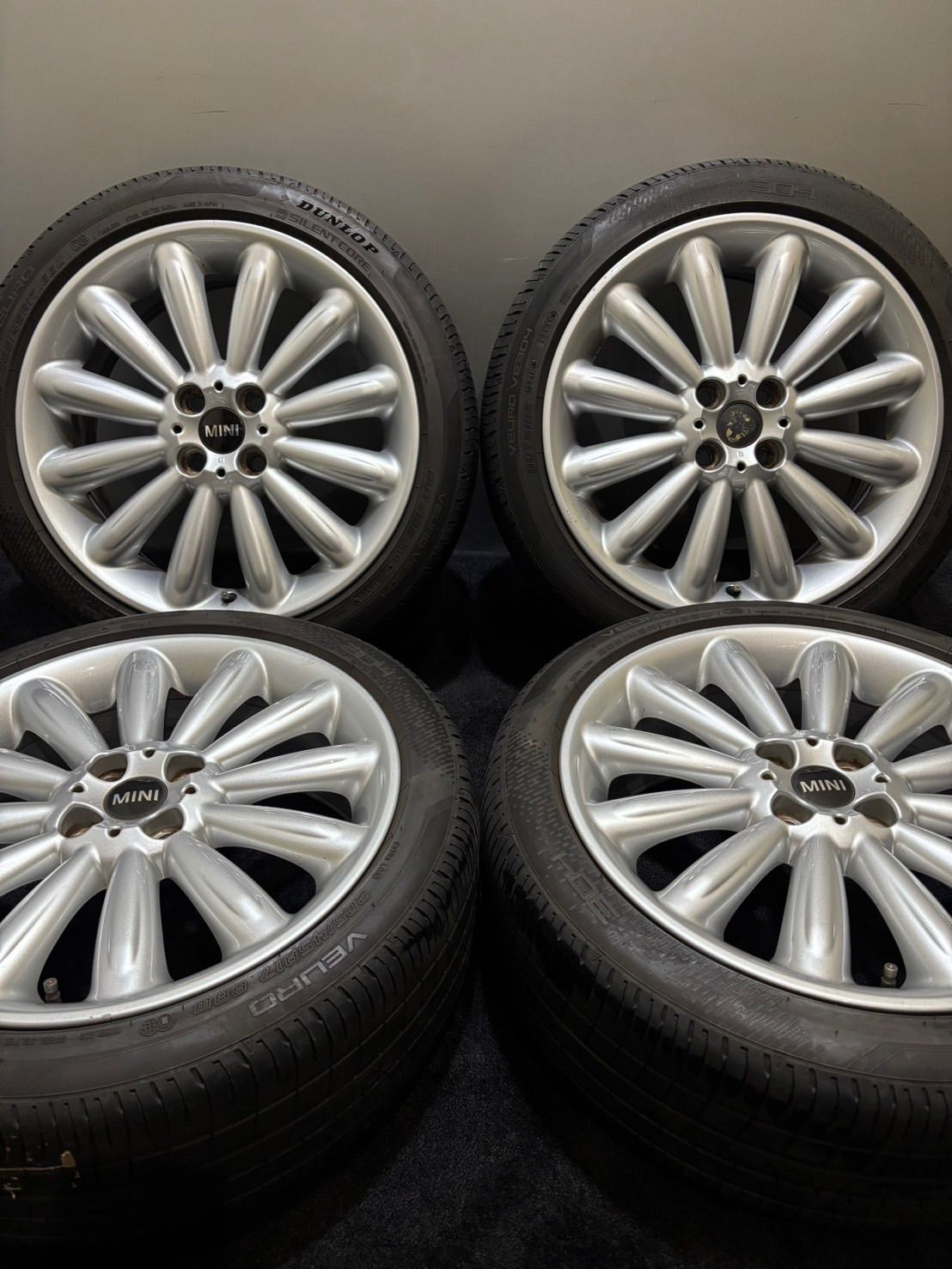 205/45R17 DUNLOP/VEURO VE304 21年製 BMW MINI クーパーS 純正 17インチ 7J +48 100 4H 夏タイヤ 4本 (南3-I648)