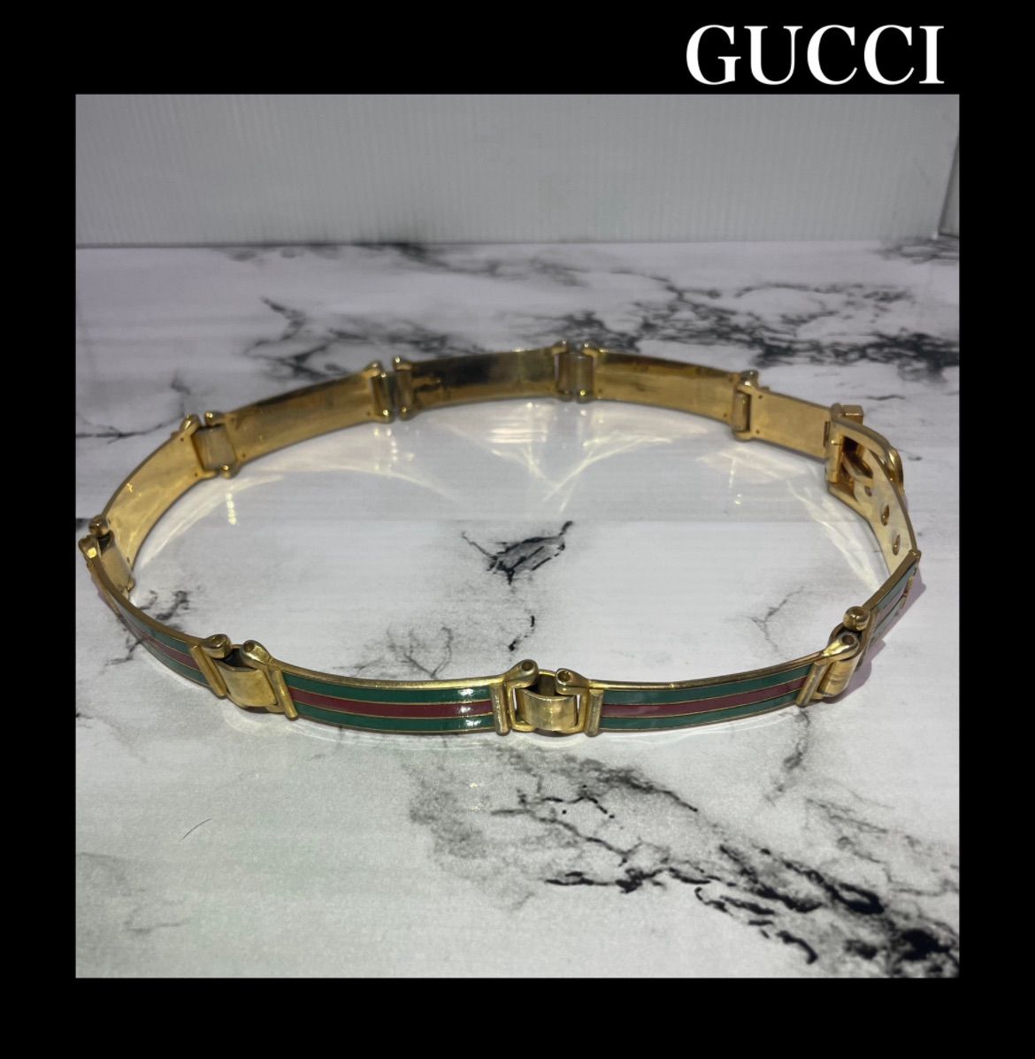 GUCCI グッチ　ベルト　シェリーライン　ゴールド金具　ヴィンテージ GUCCI グッチ シェリーラインベルト イタリア製 ヴィンテージ
