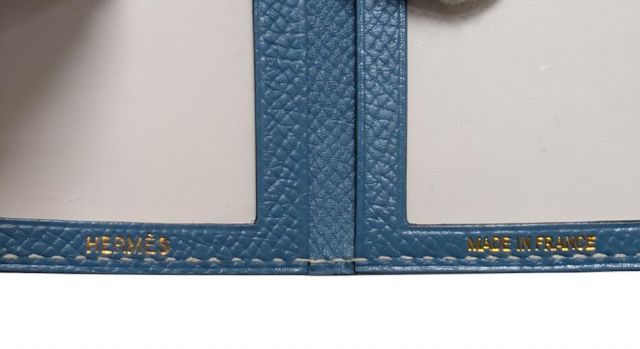 未使用 エルメス フォトケース 写真ケース 二つ折り 写真入れ ブルー  