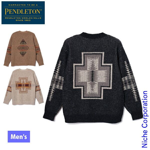 のように ペンドルトン ロングスリーブ シェトランド ウール クールネック プルオーバー 19800152 015 タン オータムバーチ M