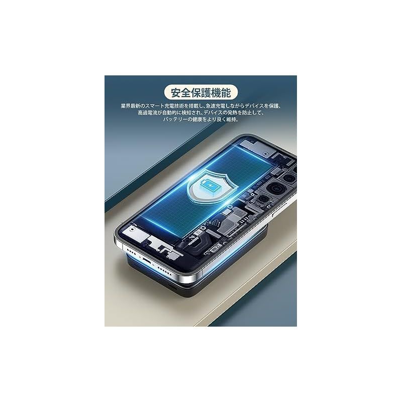 【新品/PSE認証済】藍月なくる生誕祭2024 モバイルバッテリー PSE認証済」「充電器」コード内蔵モバイルバッテリー5000mAh（48