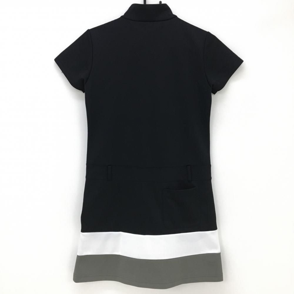 【ティゴラ】ゴルフ ポロシャツ ワンピース 速乾 ストレッチ L 黒ブラック×白 TIGORA - 【ティゴラ】ゴルフ ポロシャツ ワンピース 速乾
