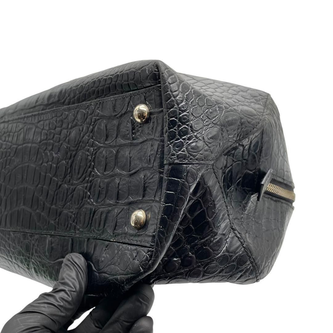 極美品 FURLA フルラ レザー ハンドバッグ 極美品 FURLA フルラ ハンドバッグ クロコ型押し レザー