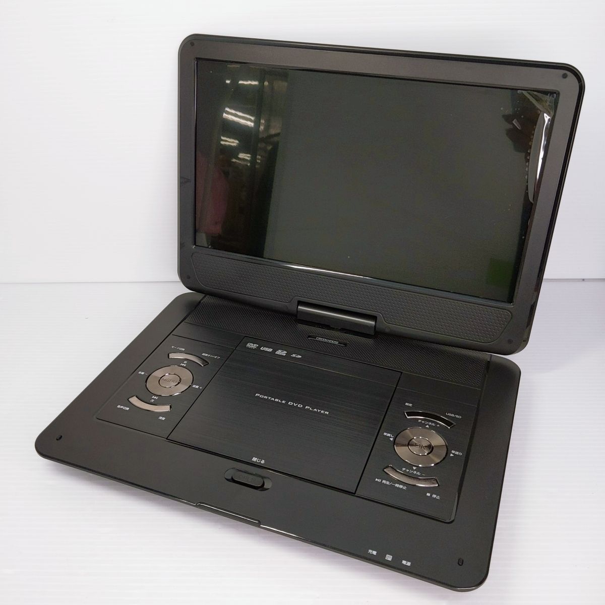 中古品】グリーンハウス 14インチ TVチューナー内蔵ポータブル