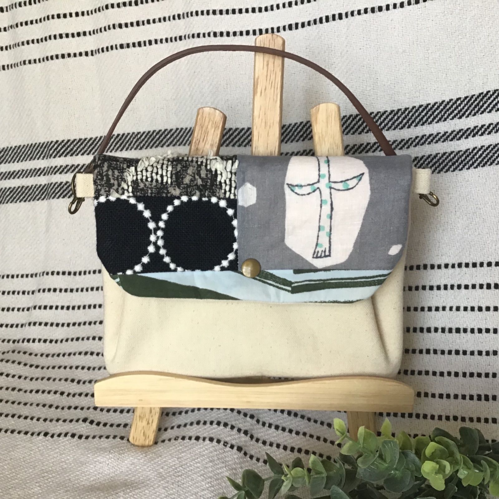 ミナペルホネン生地使用　ワンショルダーバッグ　ハンドメイド ミナペルホネン バッグ ワンショルダー 生地使用ハンドメイド