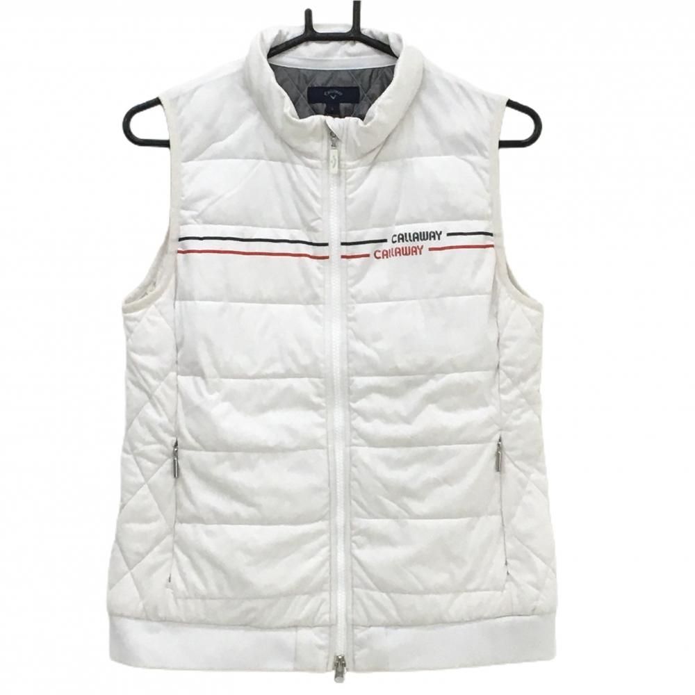 キャロウェイ 中綿ベスト 白 キルティング 胸2ラインロゴ レディース L