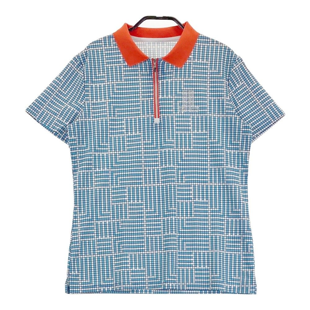 LANVIN SPORT ランバンスポール 総柄 半袖 ポロシャツ ブルー 40 LANVIN SPORT ランバン スポール - ウェア -デサントストア