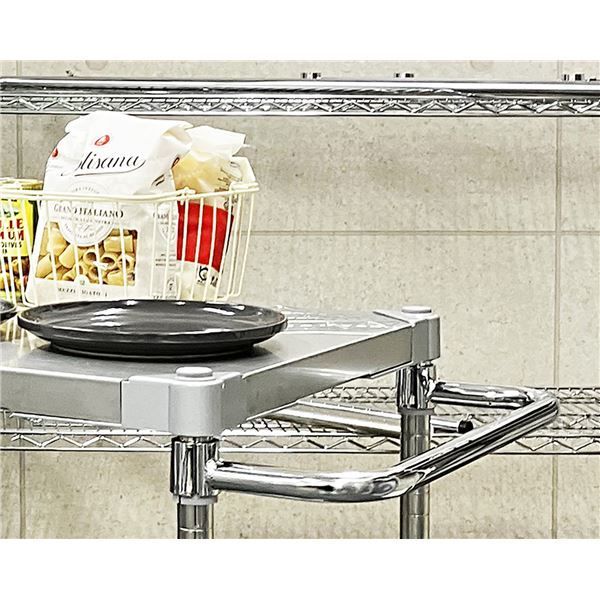 ステンレスシェルフワゴン 60×76cm 2段 シルバー キャスター 700 取っ手付き ステンレス シェルフ ワゴン 組立式