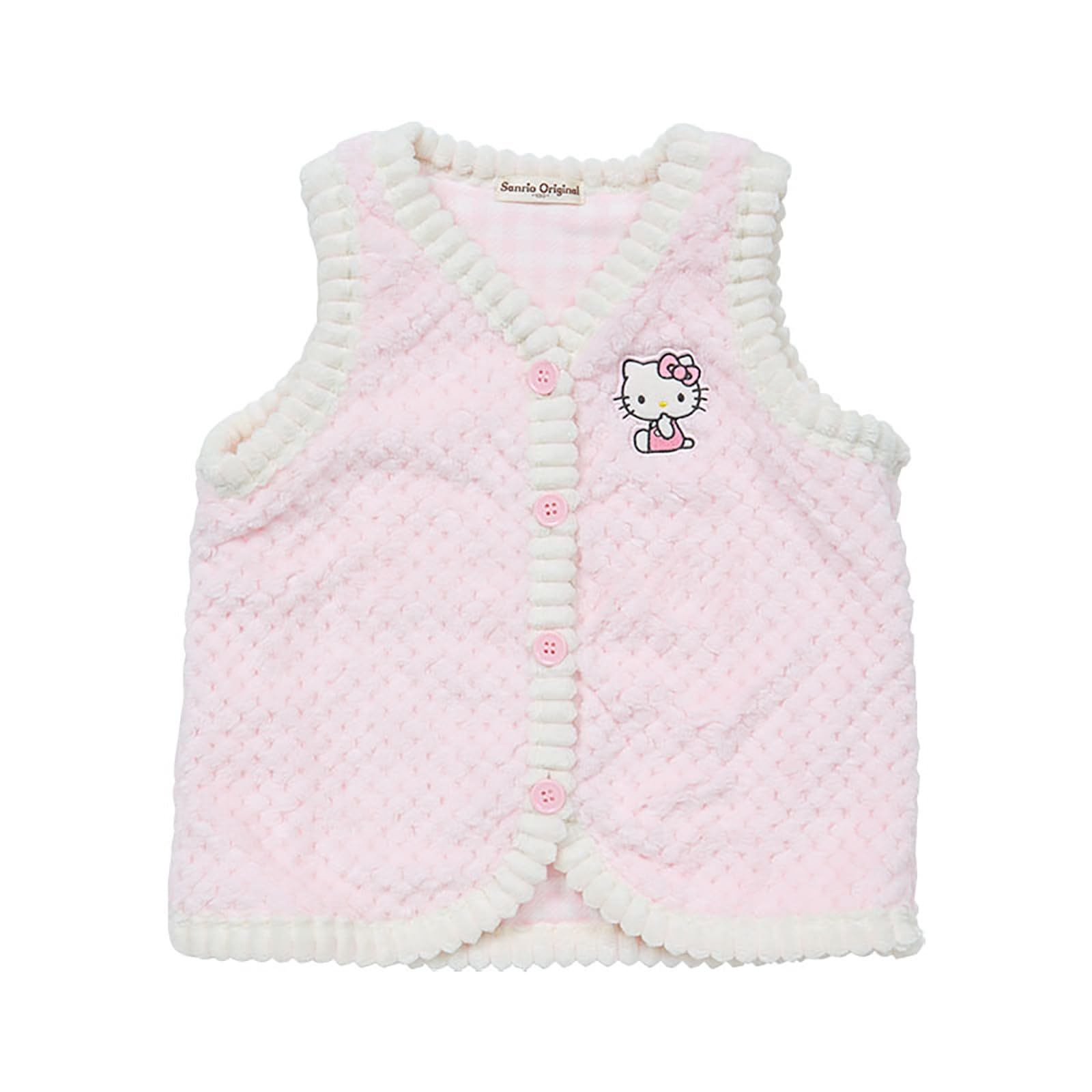 [サンリオ] キッズルームベスト ハローキティ 120cm ボア 子供 冬 ピンク 237779 [ハローキティ] [120cm]