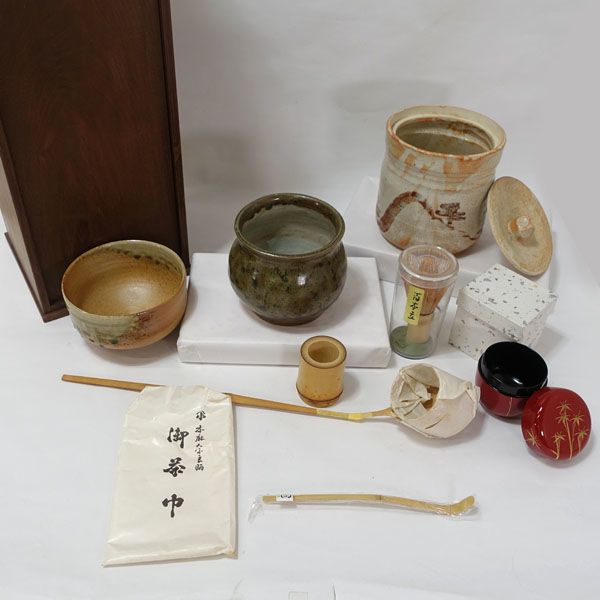 Amazon.co.jp: 筒井写 瀬戸茶入 瑞光窯 佐々木 八十二 作 抹茶入れ 共