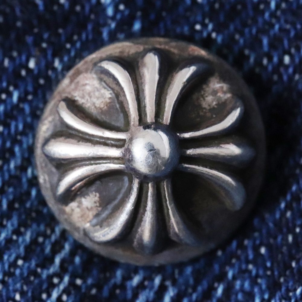 CHROME HEARTS ルーズエンド クロスパッチ装飾デニム長袖シャツ M