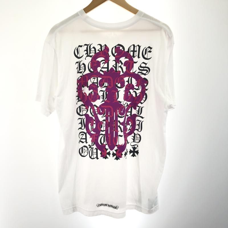 中古】CHROME HEARTS Eye Chart Dagger T-shirt サイズXL 白