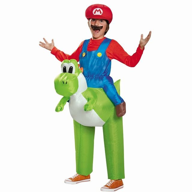 マリオ 衣装 コスチューム ONE 子供男性用 ヨッシー スーパーマリオ MARIO RIDING YOSHI コスプレ