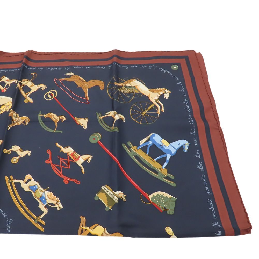 美品☆HERMES エルメス スカーフ カレ90 お馬の話をして 大判 木馬 美品 エルメス シルクスカーフ カレ90 お馬の話をして ホース 木馬