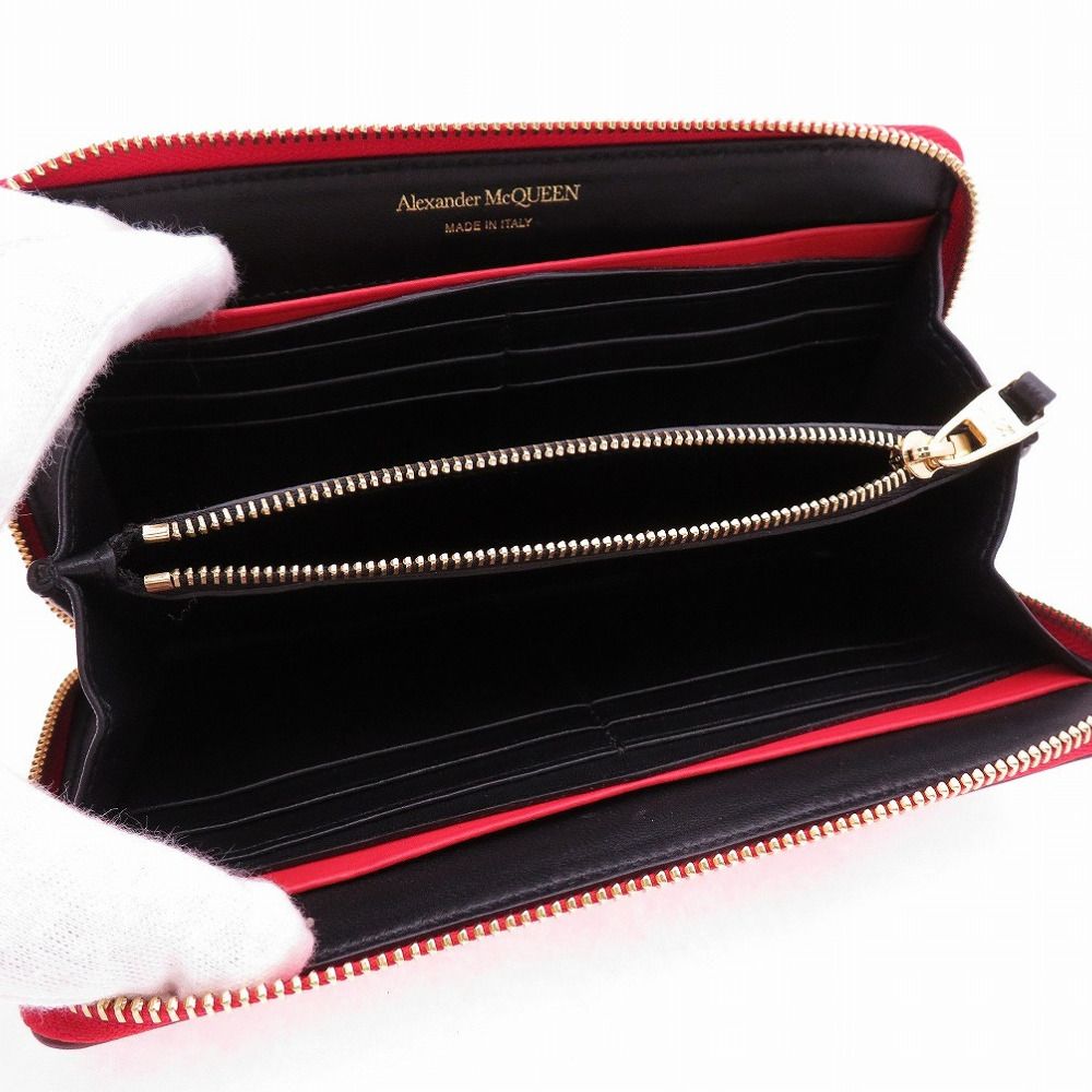 未使用 アレキサンダーマックイーン 長財布 スカル ラウンドファスナー