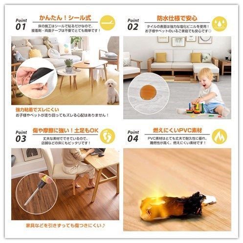 新品未使用フロアタイル 木目調 3畳 36枚セット シール式 新品未使用フロアタイル 木目調 3畳 36枚セット シール式