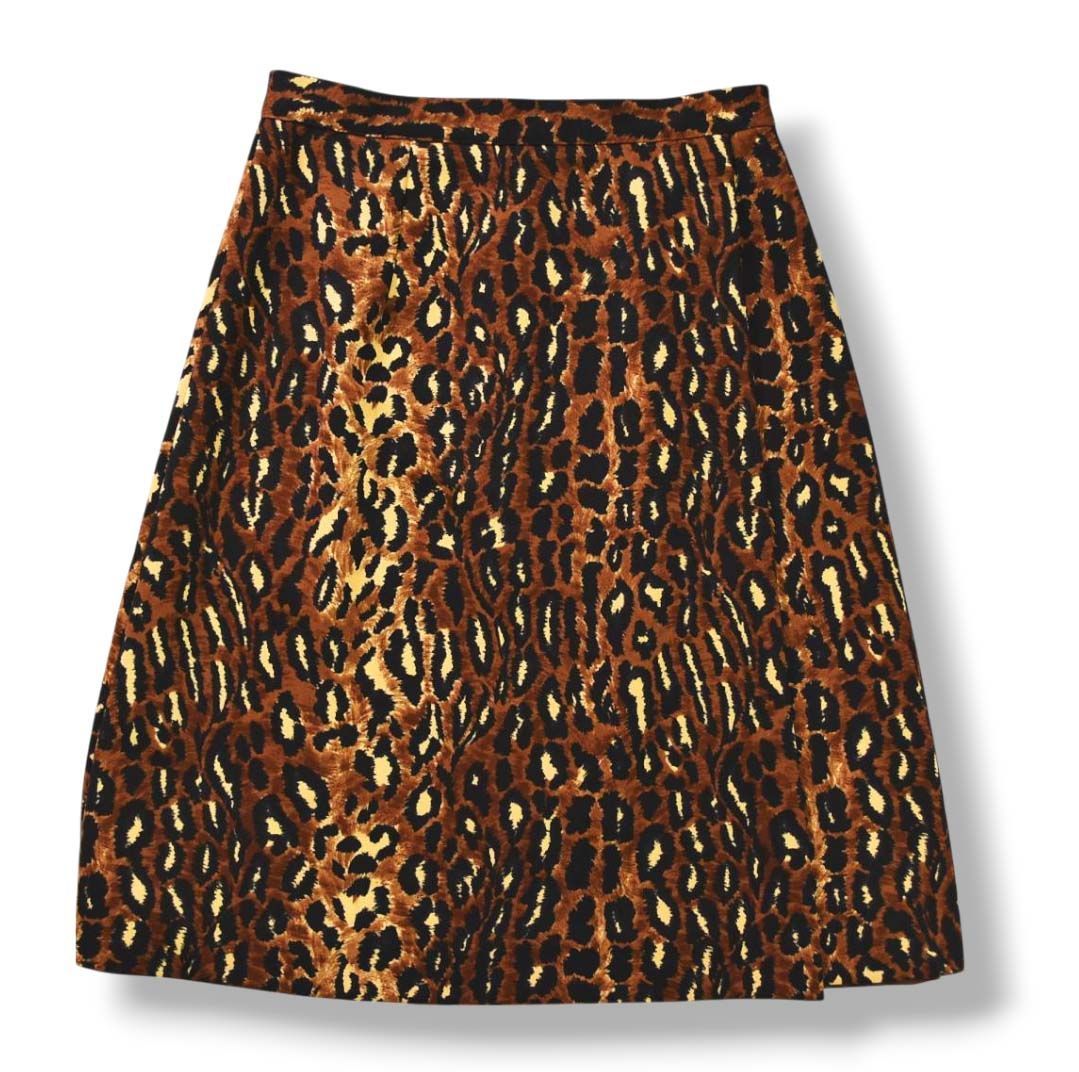 DOLCE＆GABBANA】レオパード柄 サテン ミディ スカート (Dolce
