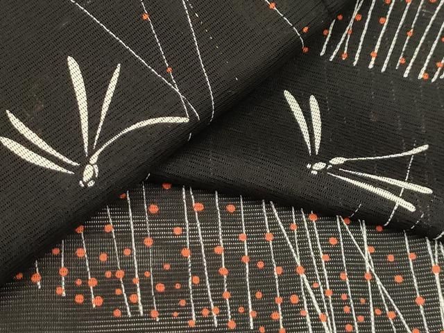 平和屋着物＊夏物 小紋 絽 蜻蛉 洗える着物 AABB8841sx