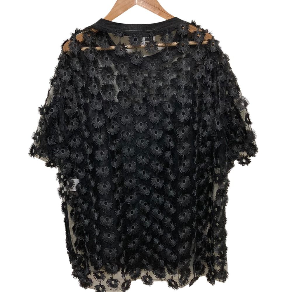 CARVEN - 新品同様 CARVEN カルヴェン フラワーモチーフ オーガンジーブラウス カットソー サイズ38 ブラック レディース 古着 中古 USED 新品同様 CARVEN カルヴェン フラワーモチーフ オーガンジー