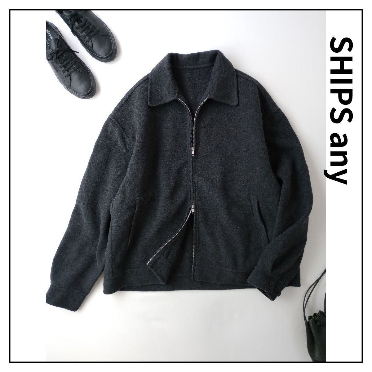 24AW 定価24200円 SHIPS any シップス エニィ リバー メルトン 