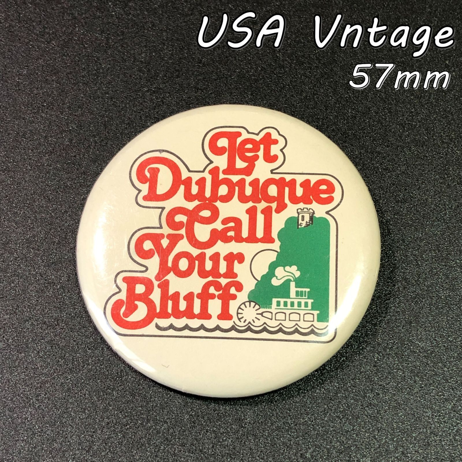 缶バッジ アメリカ 輸入 雑貨 ビンテージ 57mm 『 ダブキュー ブラフ