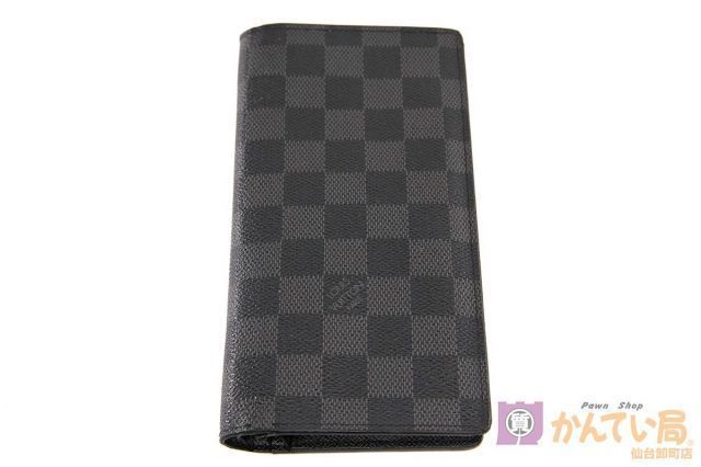 Louis Vuitton【ルイ・ヴィトン】　N62665　ポルトフォイユ・ブラザ　ダミエ・グラフィット・キャンバス　ブラック系　メンズ　長財布【中古】USED-B【】 9304