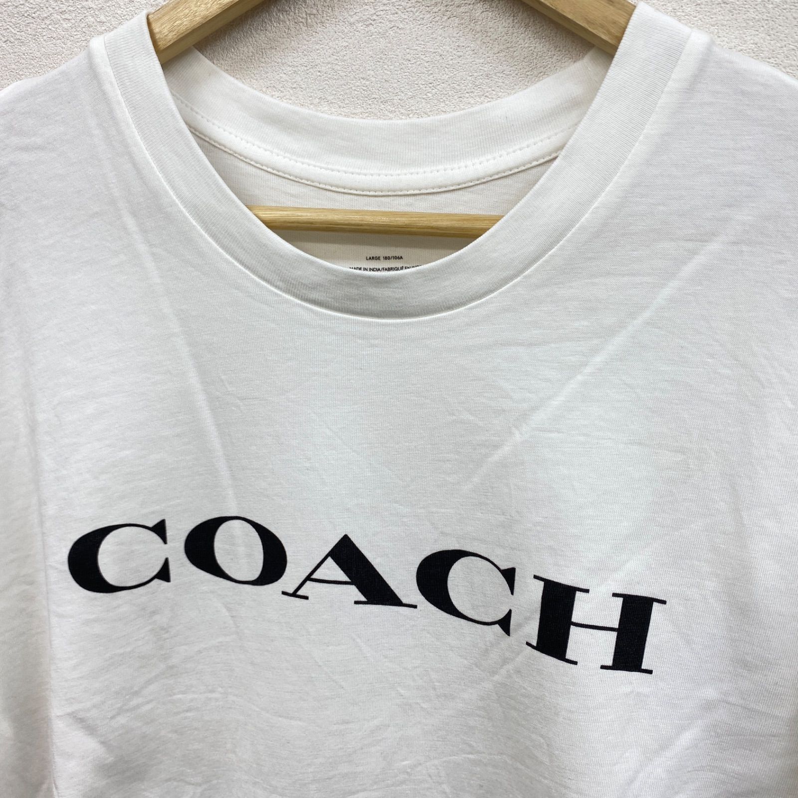 coach コーチ 半袖Tシャツ ホワイト シンプル ロゴTシャツ メンズ 