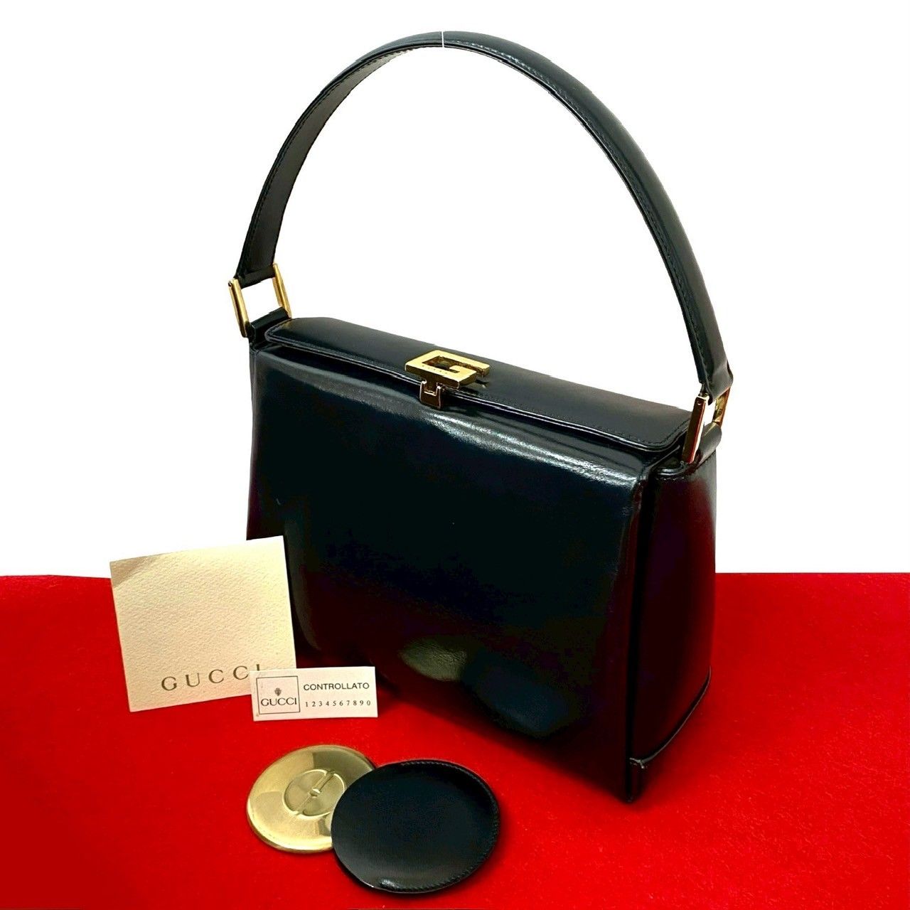 極 美品 GUCCI グッチ オールドグッチ ヴィンテージ G ロゴ 金具 