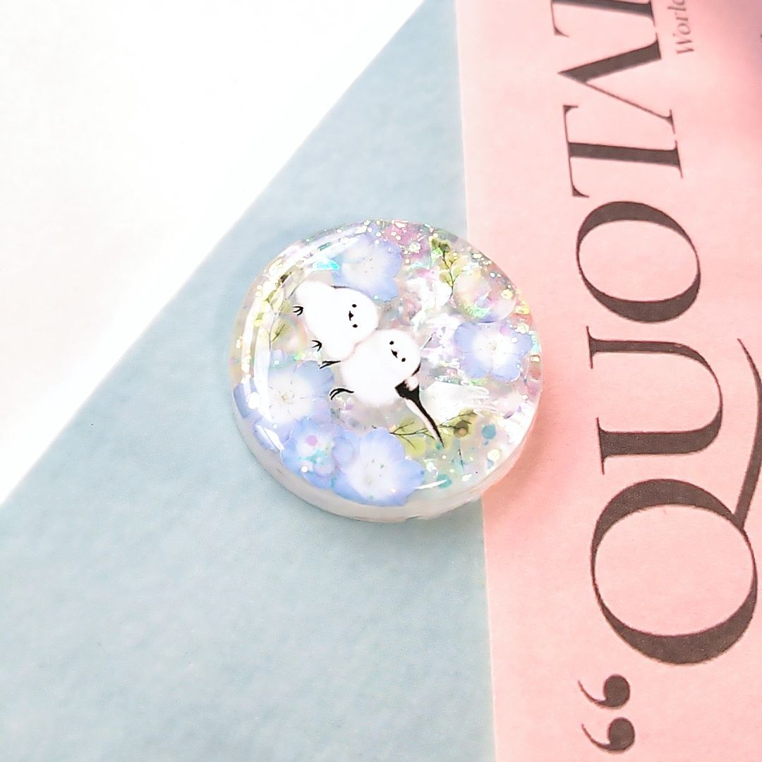 レジンヘアゴム　ネモフィラ　キラキラ　花畑　ブレスレット レジンヘアゴムネモフィラキラキラ花畑ブレスレット