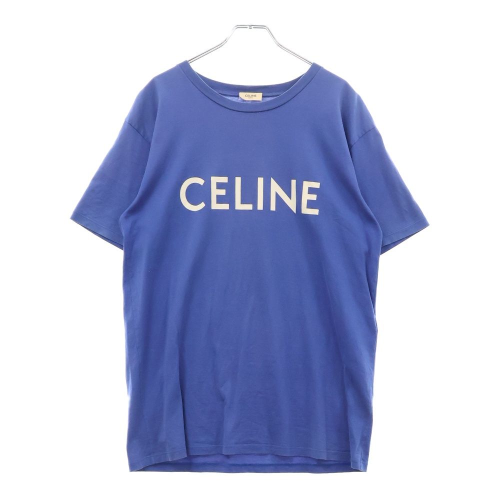 CELINE ロゴ Tシャツ ホワイト/ネイビー celine regular t-shirt in cotton jersey - WASHED WHITE/NAVY | CELINE