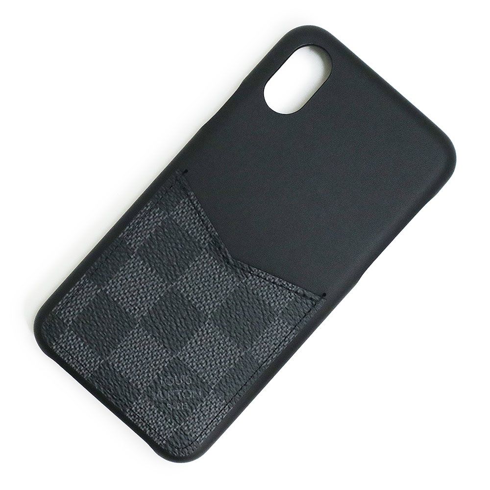 ルイ ヴィトン IPHONE バンパー X XS 携帯 スマホ スマートフォンケース ダミエグラフィット カーフスキン レザー ブラック 黒 N40172 LOUIS VUITTON