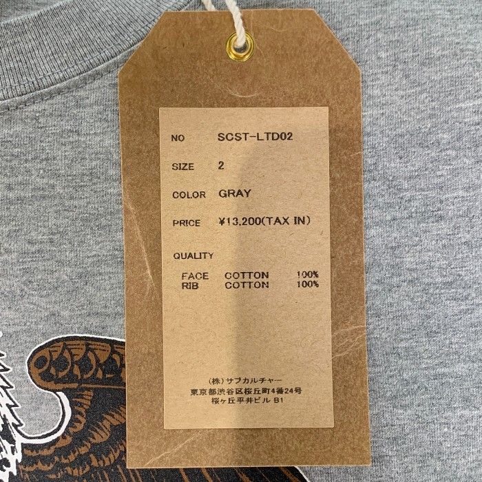 サブカルチャーイーグルT SUBCULTURE サブカルチャー イーグル スカル プリントTシャツ グレー