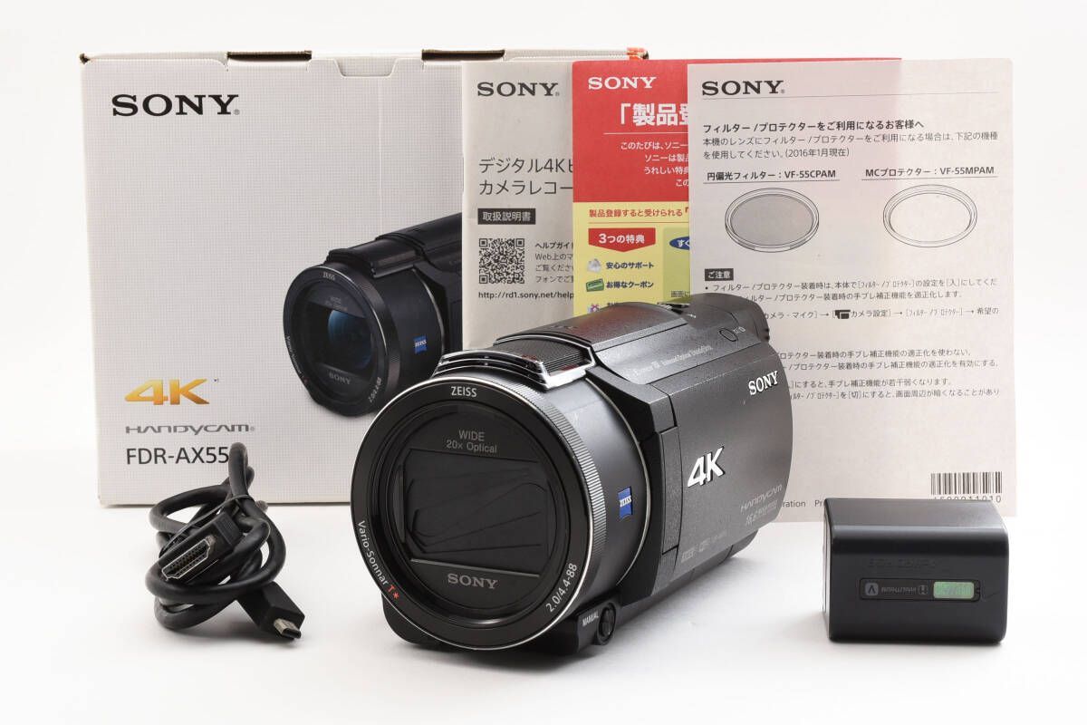 ☆良品☆ソニー SONY デジタル4Kビデオカメラレコーダー FDR-AX55 ブラック☆元箱付属☆ LL5580#2331 - メルカリ