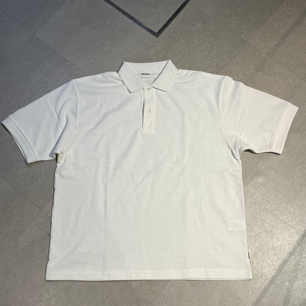 25ss everyone ピケ ポロ シャツ ポロシャツ ホワイト 系 L