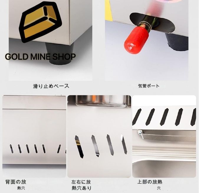 10L*2バスケットと蓋付業務用家庭用キッチン用金属管付きステンレス鋼カウンタートッププロパン厨房機器 55*44*34cm