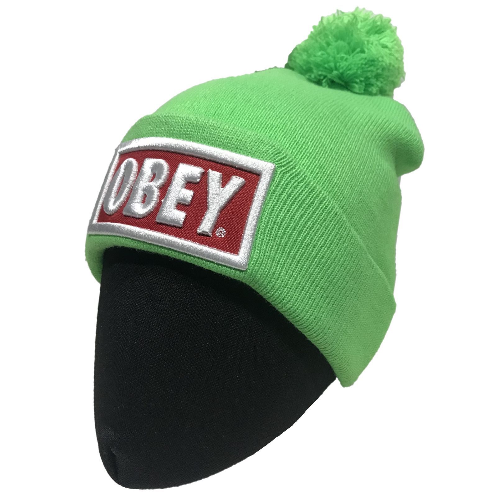 OBEY オベイ ボンボン ワッチニットキャップ グリーン