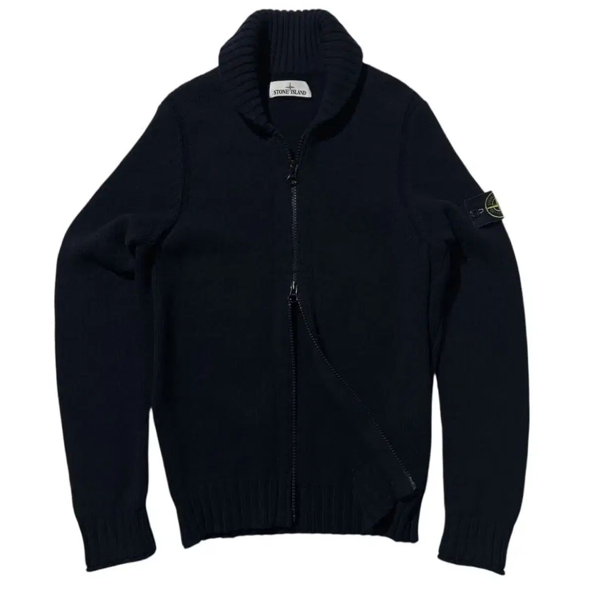 ストアエディション STONE ISLAND ストーンアイランド ツーウェイ ニット セーター ジップアップ ジャケット ネイビー